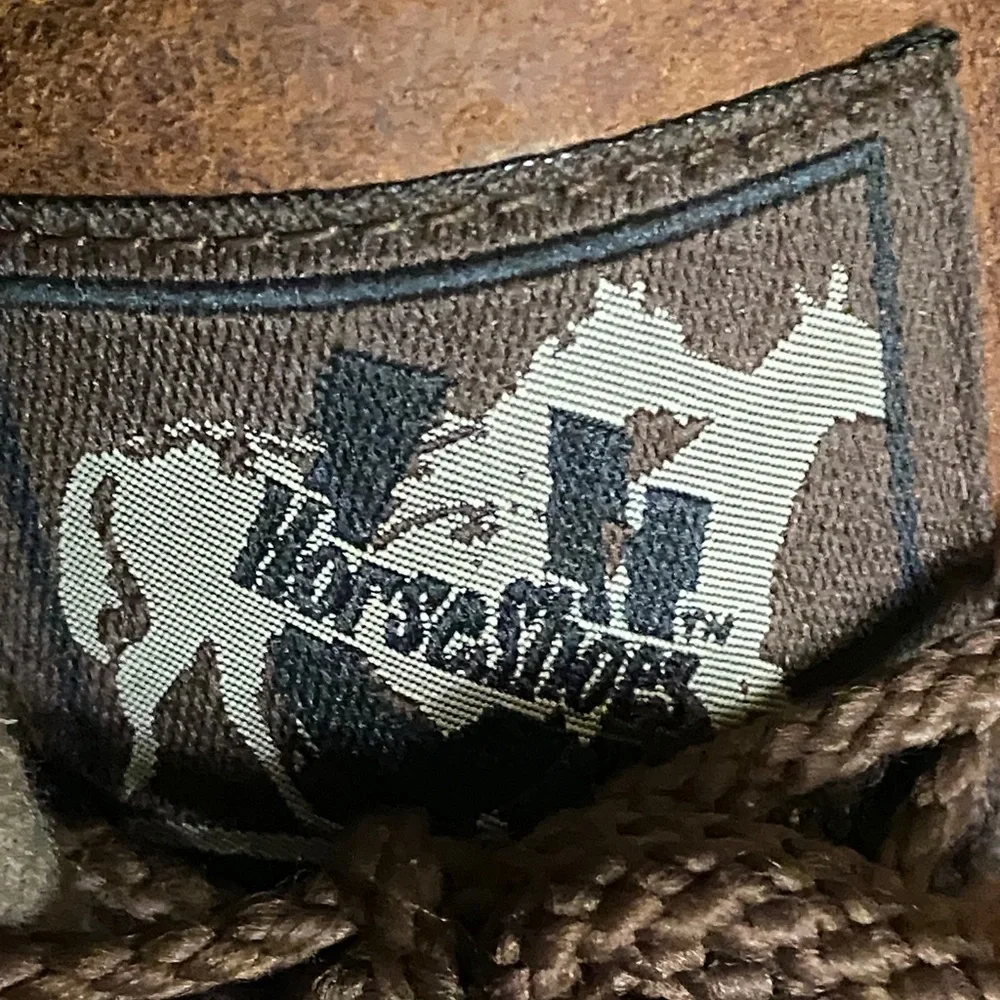 Horse Shoes Brown Leather athletic Roper Boots size 10 - Picture 2 of 13